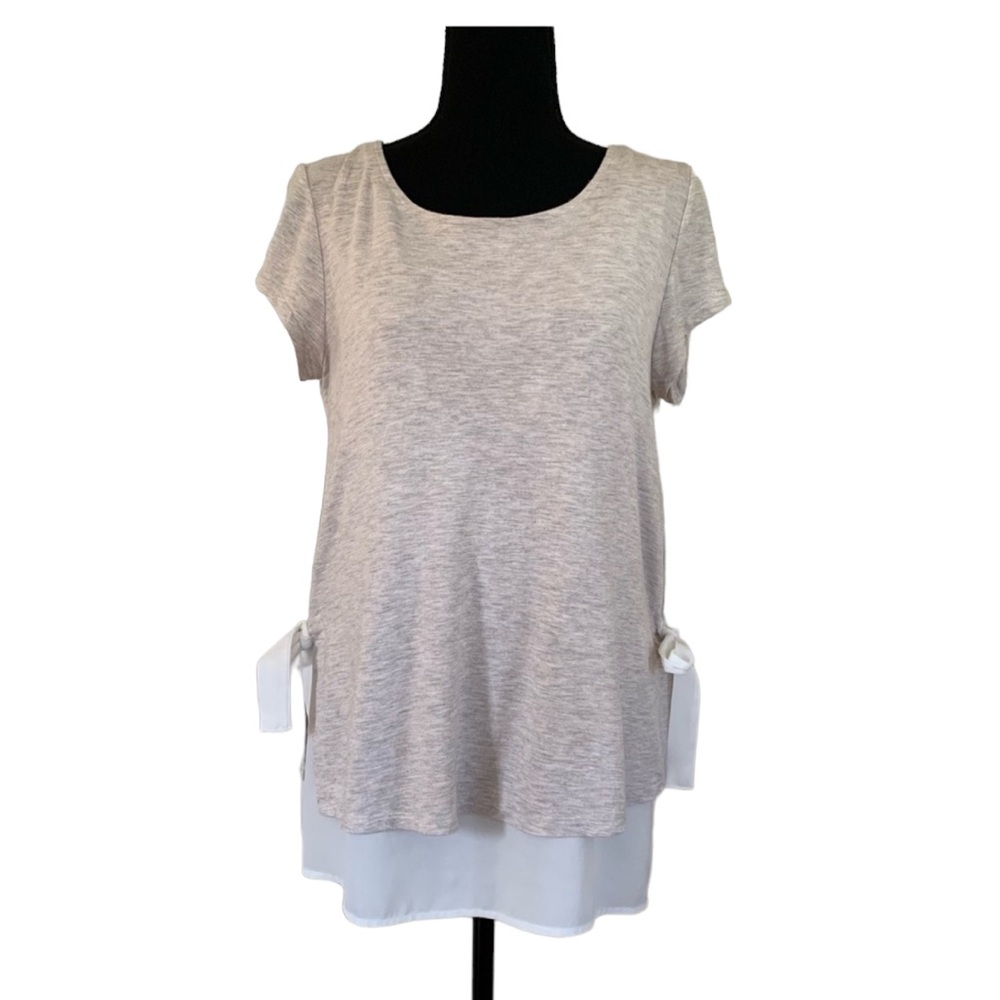 Pebble and Stone swing tee with Georgette slip and side ties.  M